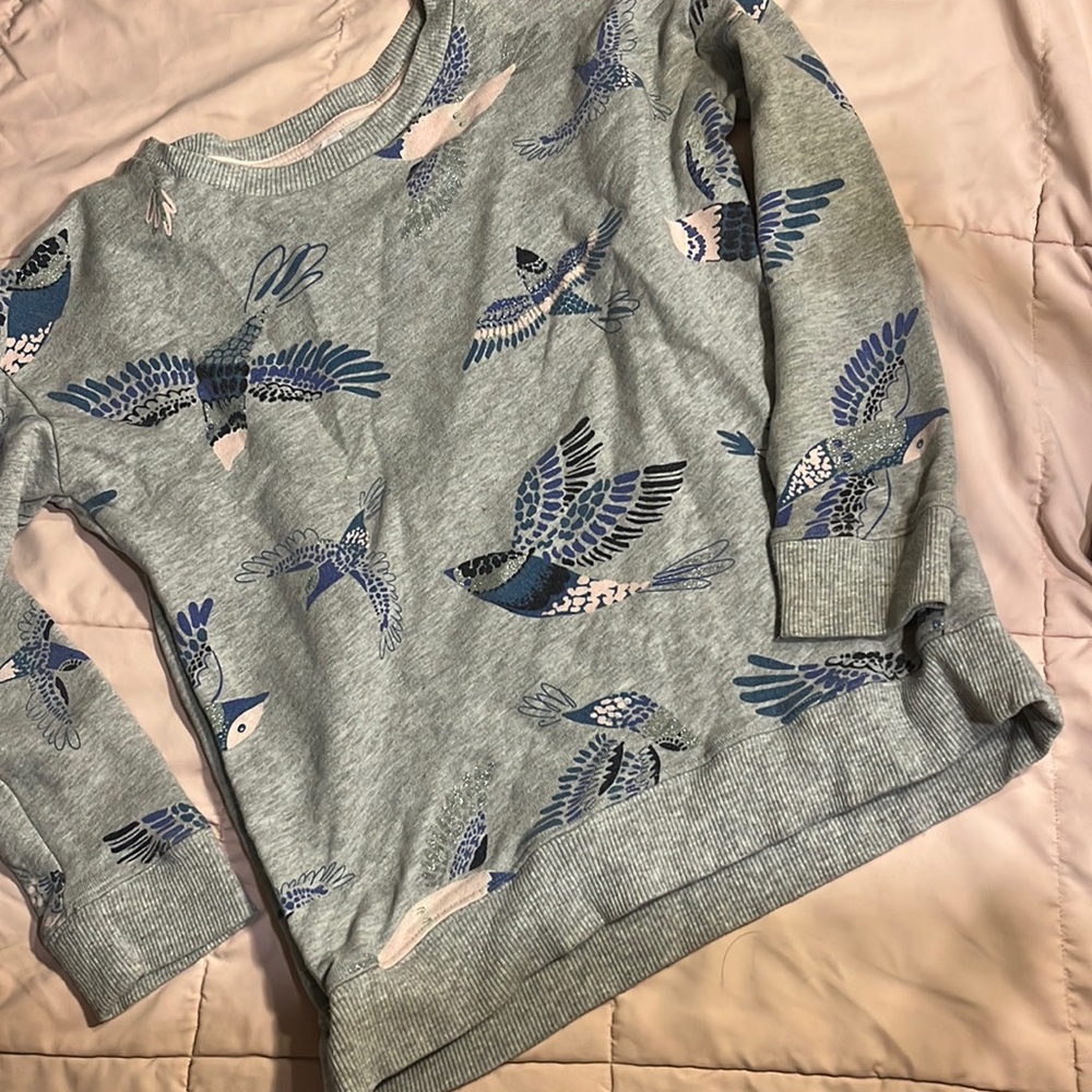 Gymboree gray sweater with birds